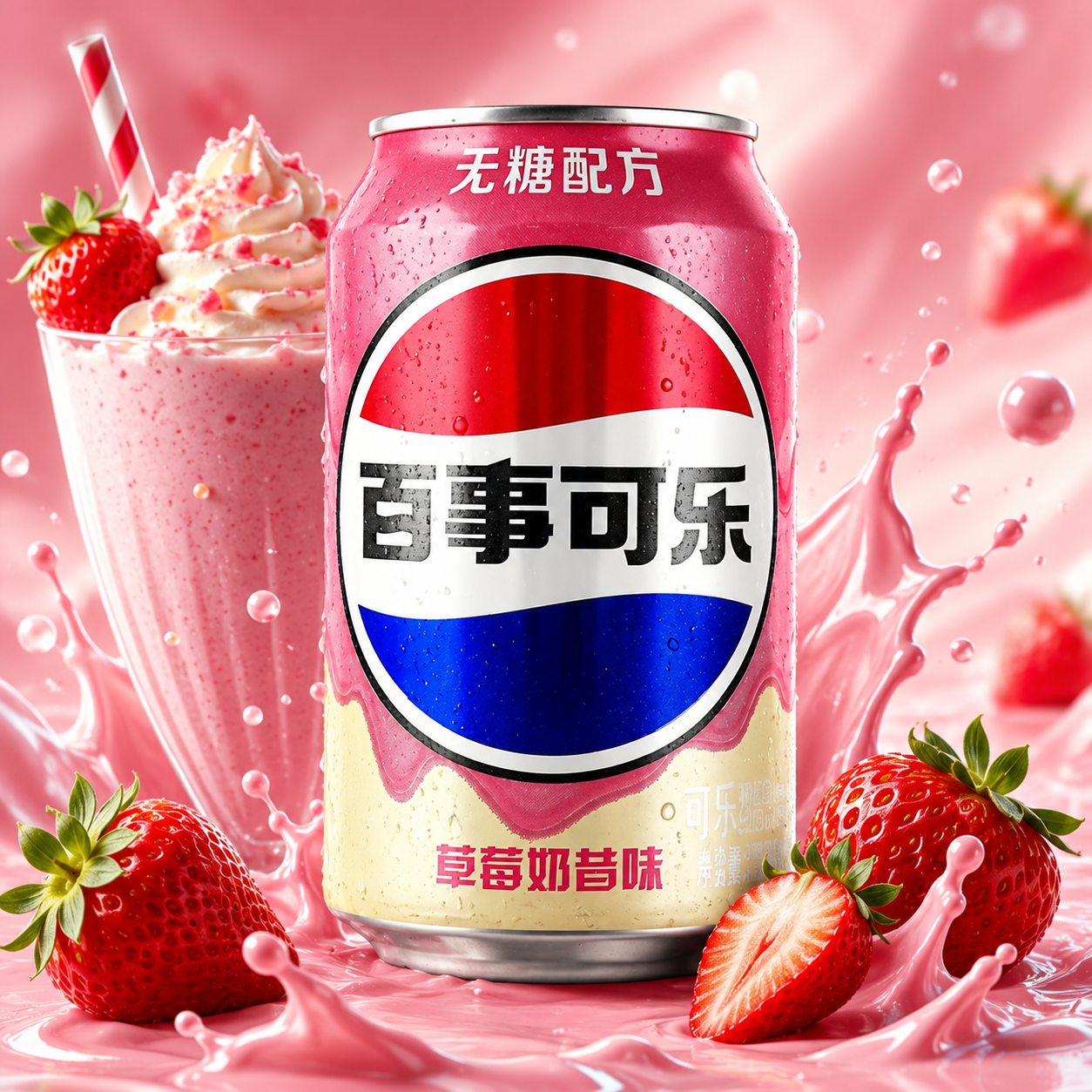Pepsi Strawberry Milkshake Zero China 330ml