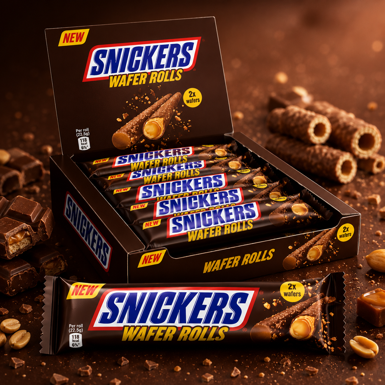 Snickers Wafer Roll Display 12 x 24g