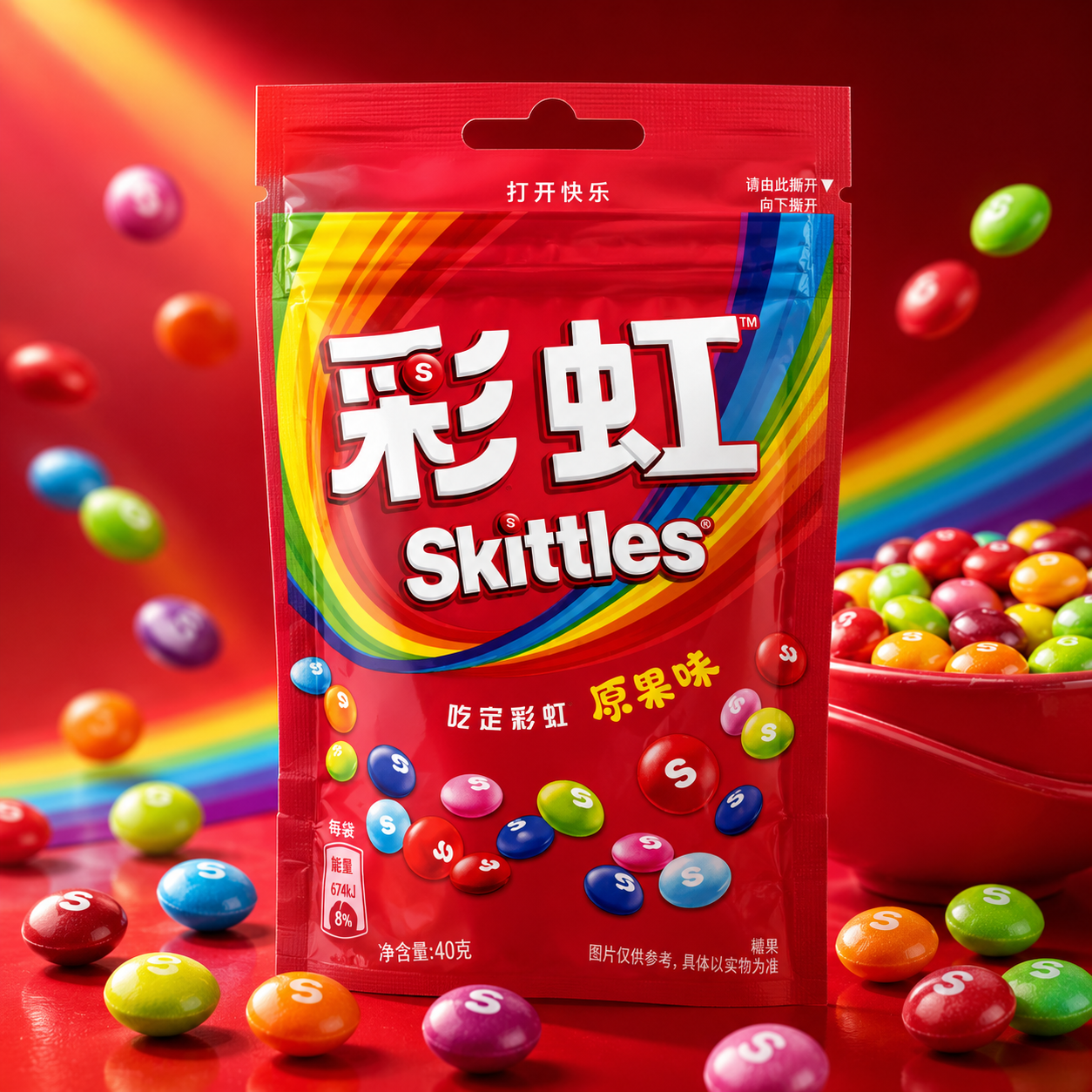 Skittles China Rot 40g